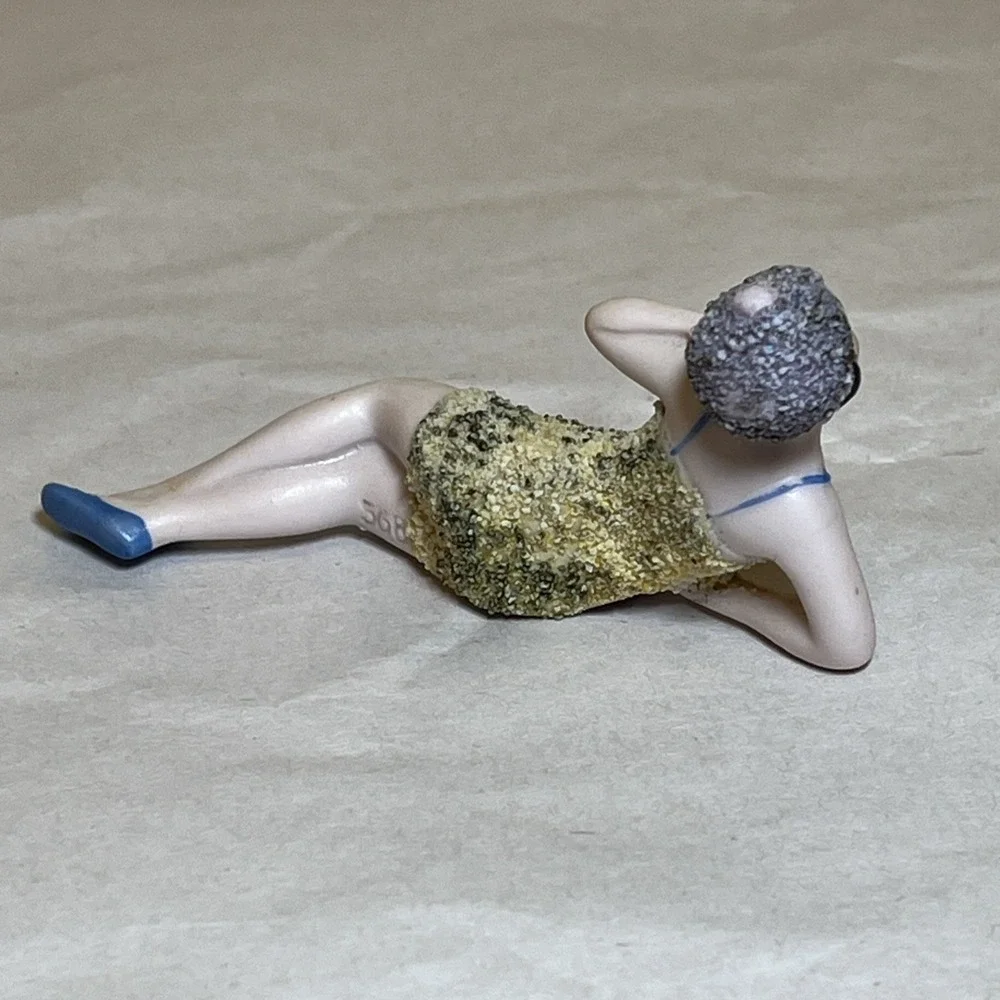 ANTIQUE ART DECO GERMAN BISQUE BATHING BEAUTY NUDE FIGURINE Vtg 5684 Textured